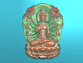 千手观音玉石精雕电脑图纸_五轴雕刻机厂家
