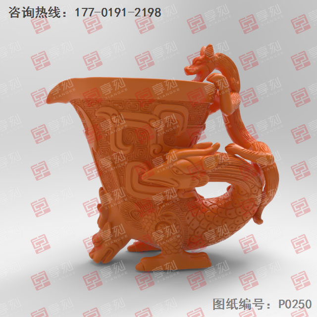神兽酒樽玉石铜精雕电脑图纸_五轴雕刻机厂家