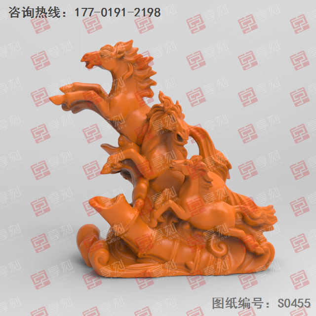 骏马奔跑摆件玉石精雕电脑图纸_五轴雕刻机厂家