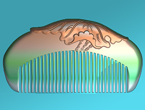 荷花梳子模型精雕图_五轴雕刻机厂家
