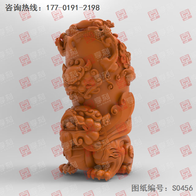 貔貅摆件3D模型精雕图_五轴雕刻机厂家