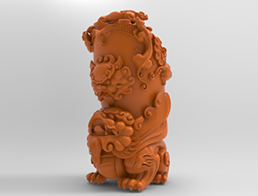 貔貅摆件3D模型精雕图_五轴雕刻机厂家