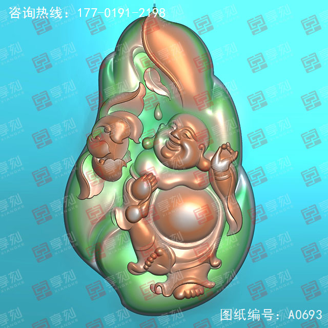 弥勒佛吊坠玉石精雕机图纸_五轴雕刻机厂家