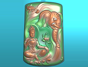 普贤菩萨玉石牌子精雕机图纸_五轴雕刻机厂家