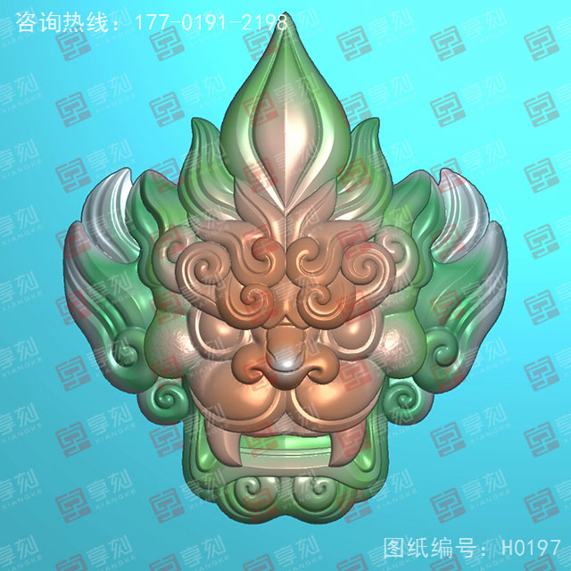 兽头浮雕工艺品精雕机图纸_五轴雕刻机厂家