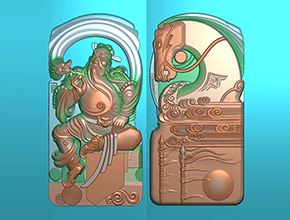 关公镂空玉器玉雕精雕图纸_五轴雕刻机厂家