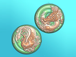 龙凤圆牌玉雕精雕图纸_五轴雕刻机厂家