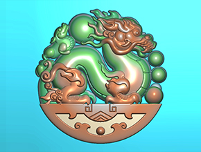 仿古龙玉佩电脑精雕图_五轴雕刻机厂家