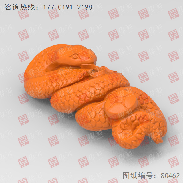 盘蛇摆件电脑精雕图_五轴雕刻机厂家