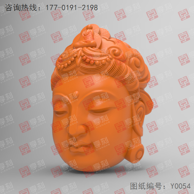 观音头摆件电脑精雕图_五轴雕刻机厂家