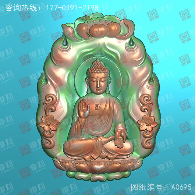 佛像吊坠玉石精雕电脑图纸_五轴雕刻机厂家