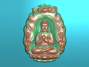 阿弥陀佛吊坠玉石精雕电脑图纸_五轴雕刻机厂家