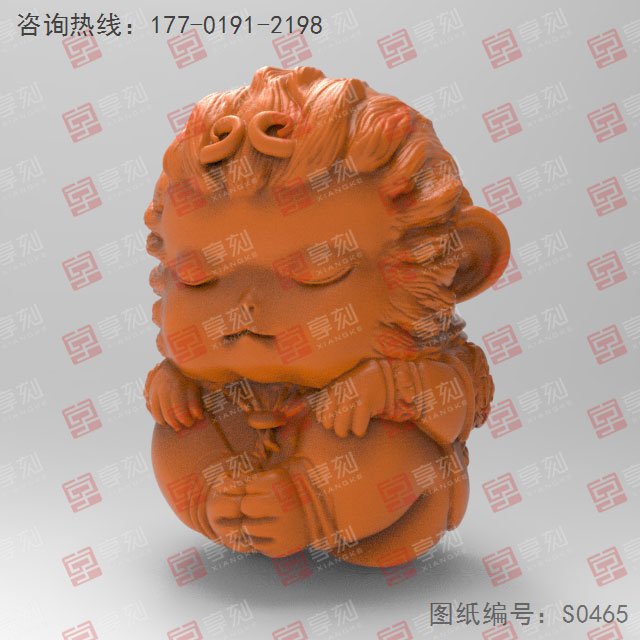 孙悟空宝宝立体模型精雕图纸_五轴雕刻机厂家
