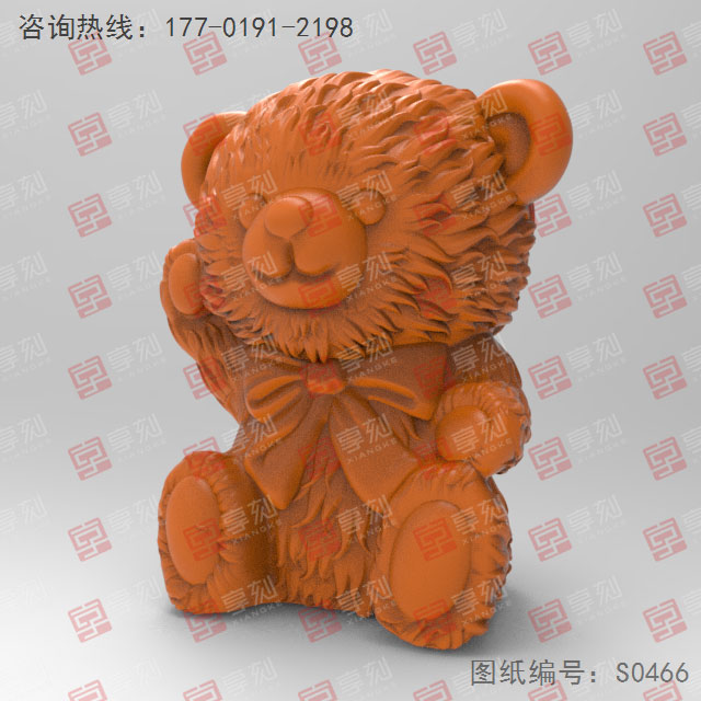 宝宝熊立体模型精雕图纸_五轴雕刻机厂家