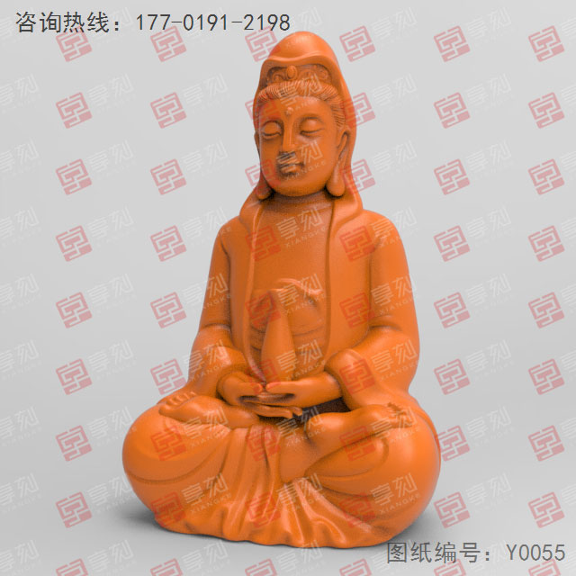 立体观音菩萨模型精雕图纸_五轴雕刻机厂家