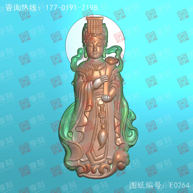 妈祖玉石挂件电脑精雕图纸_五轴雕刻机厂家