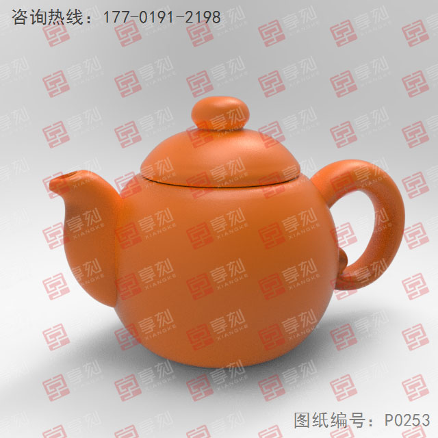 光面茶壶模型电脑精雕图纸_五轴雕刻机厂家