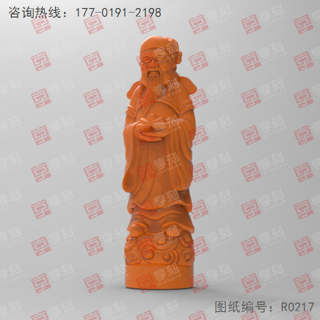 财神木雕工艺品电脑精雕图纸_五轴雕刻机厂家