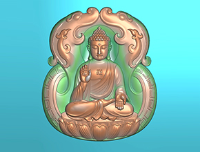 玉石佛牌精雕图纸电脑雕刻图_五轴雕刻机厂家