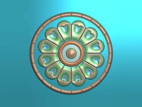 玉佩花圈电脑精雕图纸_五轴雕刻机厂家