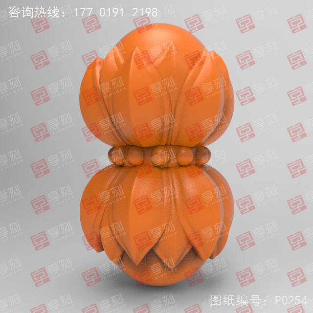 莲花手串饰品圆雕精雕图纸_五轴雕刻机厂家