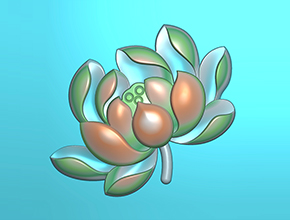 莲花花件电脑精雕图纸_五轴雕刻机厂家