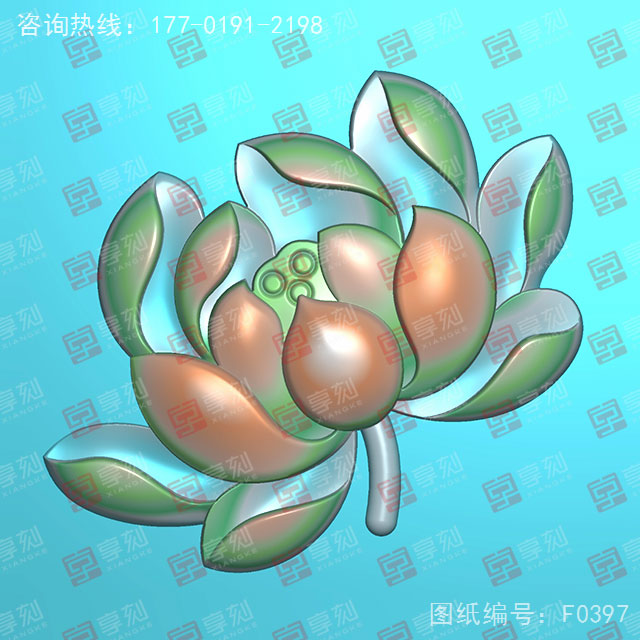 莲花花件电脑精雕图纸_五轴雕刻机厂家