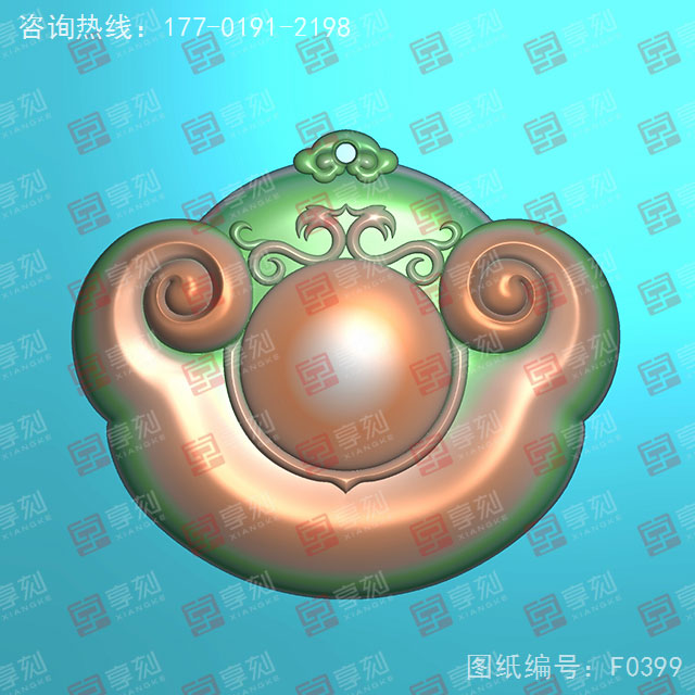 如意锁吊坠电脑精雕图纸_五轴雕刻机厂家