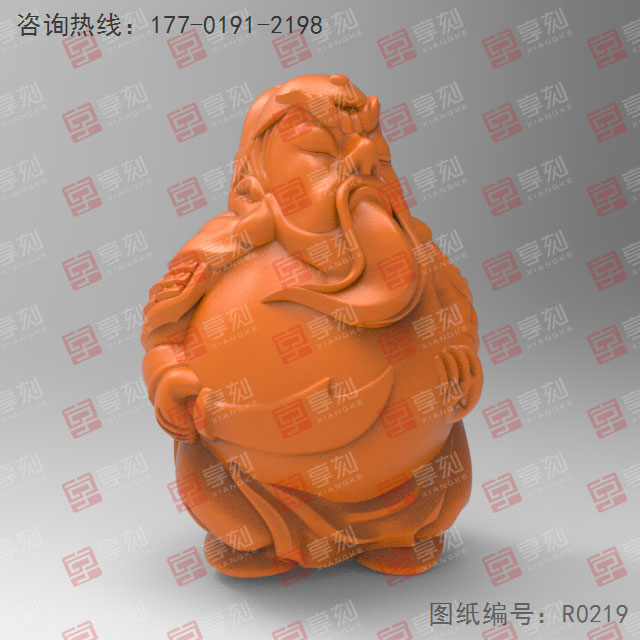 Q版关公摆件立体模型图纸_五轴雕刻机厂家