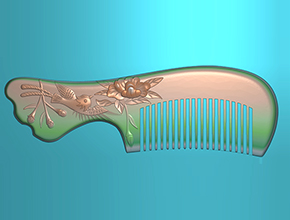 山茶花梳子电脑精雕图纸_五轴雕刻机厂家
