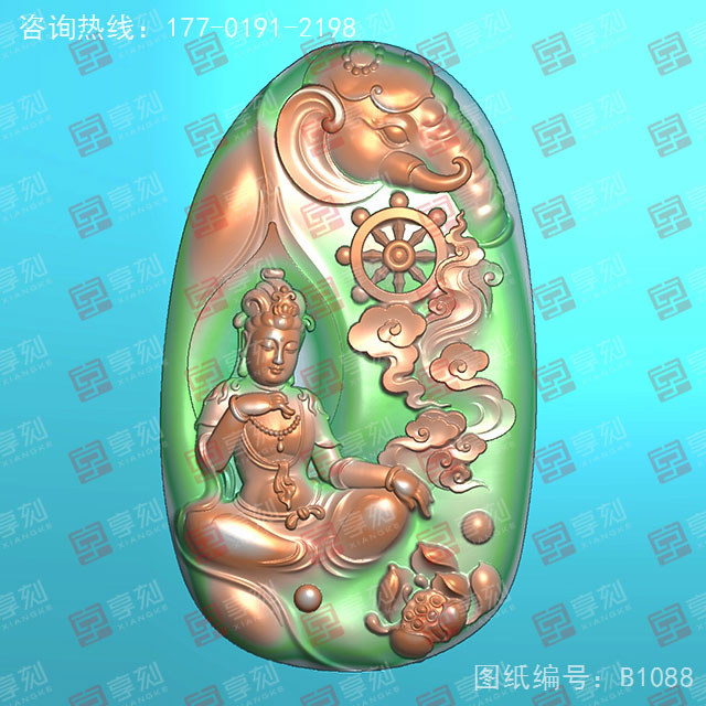 观音玉石木雕玉器电脑精雕模型图_五轴雕刻机厂家