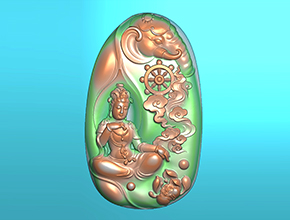 观音玉石木雕玉器电脑精雕模型图_五轴雕刻机厂