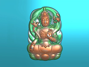 度母观音牌玉石精雕图纸_五轴雕刻机厂家