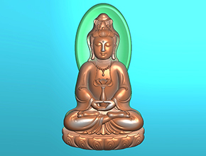 正装观音吊坠电脑精雕图纸_五轴雕刻机厂家