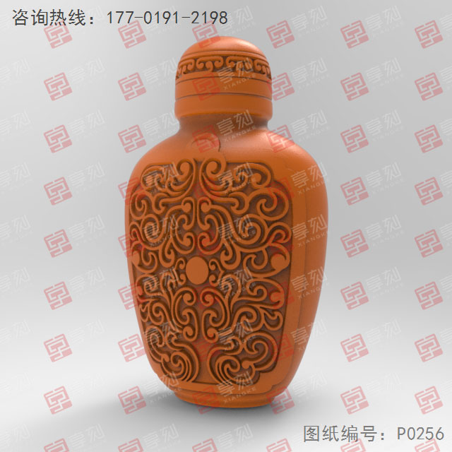 鼻烟壶玉器玛瑙电脑精雕图纸_五轴雕刻机厂家