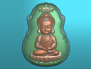 六字真言宝宝佛挂件电脑精雕图_玉石雕刻机