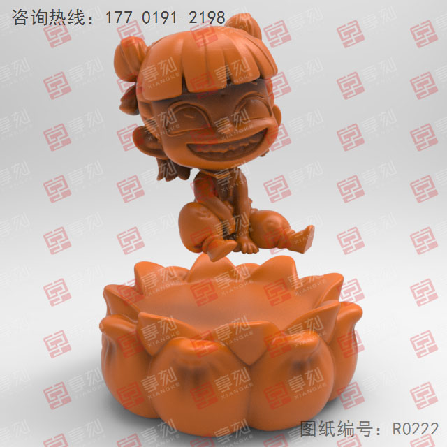 哪吒立体摆件3d打印模型STL 享刻五轴雕刻机