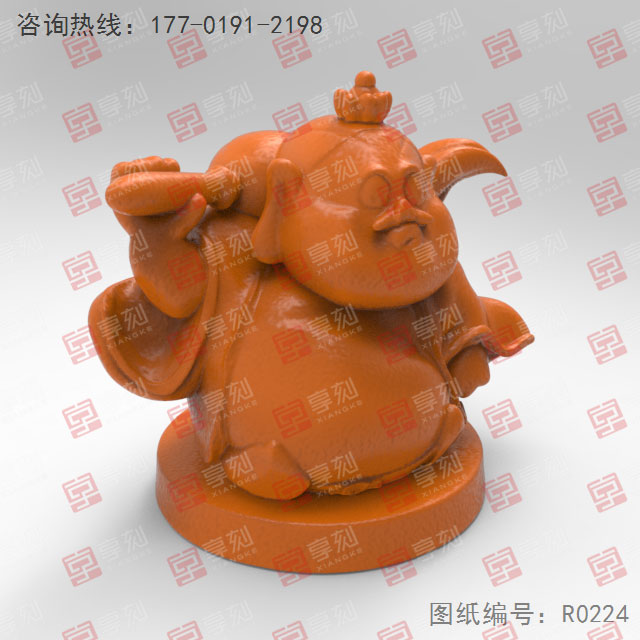 大乙真人立体摆件3d打印模型STL 享刻五轴雕刻机