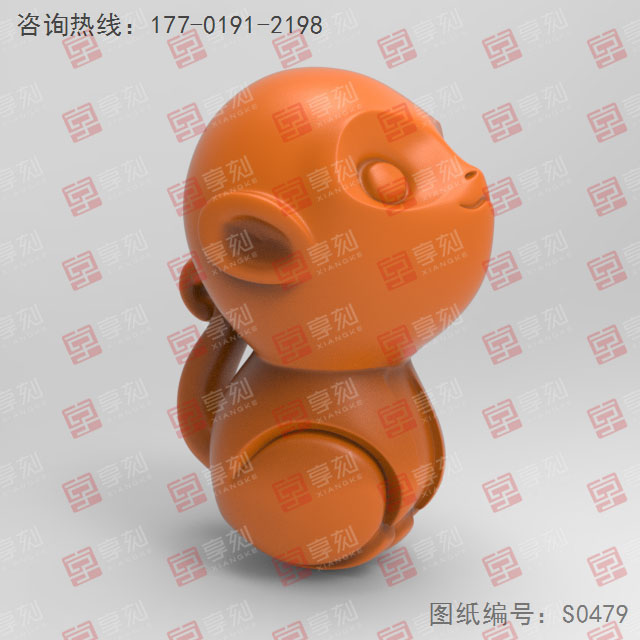 猴子立体摆件玉石电脑精雕图_享刻五轴雕刻机