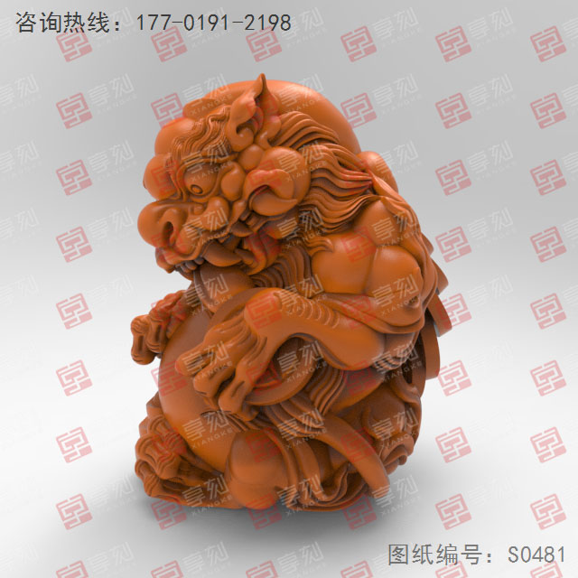 五帝钱貔貅立体摆件玉石电脑精雕图_享刻五轴雕刻机