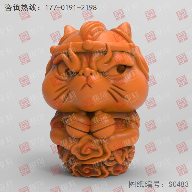 Q版哼哈二将茶宠摆件_五轴玉石雕刻机