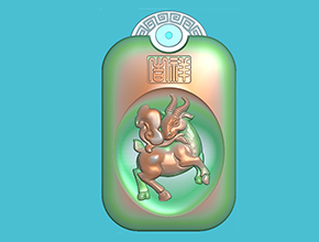 十二生肖羊回纹挂件电脑精雕图_享刻玉石雕刻机