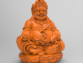 黄财神3d电脑模型图stl立体_享刻五轴雕刻