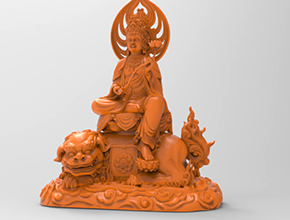 文殊菩萨3d电脑模型图stl立体_享刻五轴雕