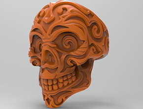 骷颅戒指3d电脑模型图stl立体_享刻五轴雕