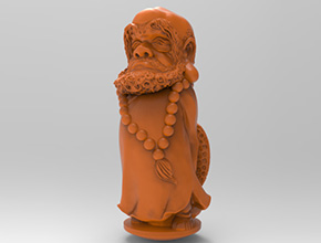 达摩人物3d模型图STL雕刻精雕_享刻五轴雕