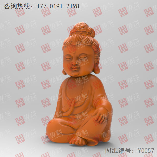 宝宝观音3d模型STL精雕图纸_享刻五轴雕刻机