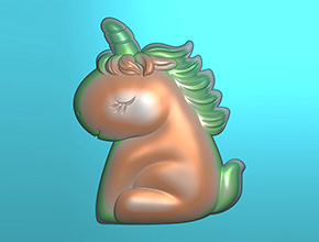 独角马吊坠玉石电脑精雕图_玉石雕刻机厂家