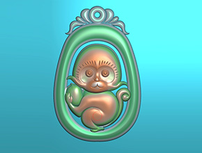猴子吊坠玉器玉石电脑精雕图_玉石雕刻机厂家