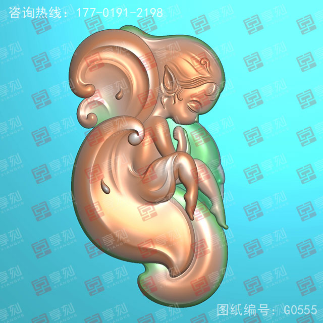 蝴蝶仙子玉器玉石电脑精雕图_玉石雕刻机厂家